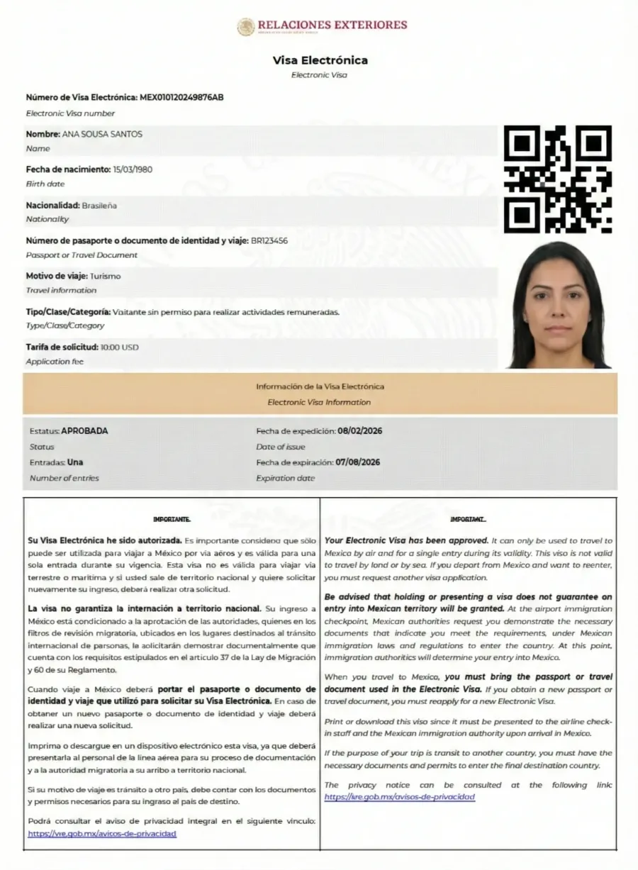 Imagem visto mexico eletronico